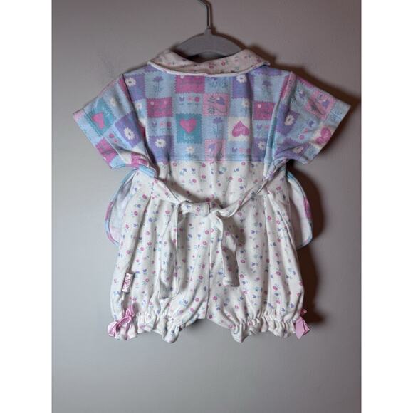 Little Red hen Vintage Baby Girl Patchwork Floral Cotton Romper 3-6 Months - Picture 3 of 14